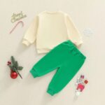 Infant/Toddler Boys' Fashionable Long Sleeve Christmas Tree Pullover and Pants Set - 2 Piece Outfit - Image 6