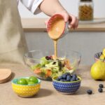 Vibrant  Ceramic Dipping Bowls Set - 6 Assorted 4 OZ Mini Bowls for Dipping & Side Dishes, Microwave & Dishwasher Safe! - Image 6