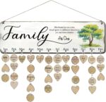 Wooden Family Birthday Reminder Calendar - Perfect Gift for Mom, Grandma, and Granny for Mother's Day, Birthdays, and Christmas - Heartwarming FAMILY Sayings Design