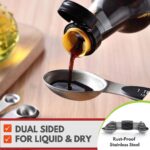 Magnetic Stainless Steel Measuring Spoons Set - 8 Heavy Duty Kitchen Gadgets with Leveler, Perfect for Baking & Cooking, Fits Most Spice Jars, Sleek Black Design - Image 5