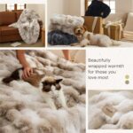 Gentlesoft Fluffy Faux Fur Blanket - Cozy Twin Size Tie-Dye Taupe Throw for Couch & Bedroom, Perfect Gift for Women, 60x80 Inch - Image 5
