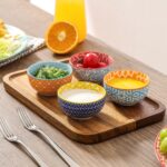 Vibrant  Ceramic Dipping Bowls Set - 6 Assorted 4 OZ Mini Bowls for Dipping & Side Dishes, Microwave & Dishwasher Safe! - Image 7