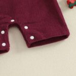 Infant Christmas Jumpsuit - Loose Fit, Embroidered Ribbed Crew Neck, Sleeveless Romper for Infants/Toddlers - Image 6