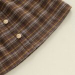 Toddler Girls' Fall 2-Piece Set: Solid Ribbed Long Sleeve Mock Neck Top with Plaid Elastic Waist Skirt - Image 6