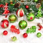 Transform Your Holiday Decor with  44-Piece Shatterproof Christmas Tree Ornaments Set - Festive Red and Green Elf Balls for a Sparkling Celebration! - Image 3