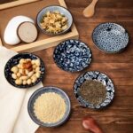 Stylish Vintage Blue Ceramic Dipping Bowls - Set of 6 Mini Appetizer Plates for Condiments, Sushi, and BBQ - 3 OZ, 4 Inch - Image 3