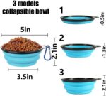 Portable Collapsible Dog & Cat Bowls with Lids - 2 Pack Travel-Friendly Foldable Water Dishes for Pets - Light Blue & Green, Small - Image 3