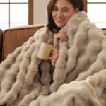Gentlesoft Fluffy Faux Fur Blanket - Cozy Twin Size Tie-Dye Taupe Throw for Couch & Bedroom, Perfect Gift for Women, 60x80 Inch - Image 13