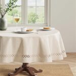 Burnt Orange Rectangle Linen Polyester Fall Thanksgiving Tablecloth with Decorative Cutouts Waterproof Stain Resistant Table Cloth 60X84 Inch Farmhouse Style for Dining Wedding Party - Image 15