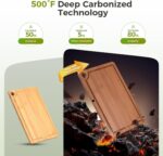 Bamboo Cutting Board for Kitchen, Wooden Cutting Board 3-Piece Set with Non-Slip Mat Deep Juice Groove and Built-In Handles, Wood Cutting Board for Meat Vegetables Fruit Ideal Gift for the Home - Image 3
