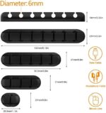 Revolutionary Cord Holder Cable Organizer Clips – Sleek Self-Adhesive Solution for Tidy Desks, Cars, and Nightstands – Durable Black Silicone with Versatile Slot Options! - Image 3