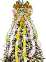 Large Buffalo Plaid Burlap Red and Black Christmas Tree Topper Gift Bow - Handmade Holiday Decoration (13 x 29 Inch) - Image 10