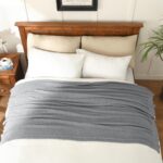 Ultra-Soft Cream Knit Throw Blanket - Lightweight & Fluffy 50x60 Inches for Couch & Bed - Image 14