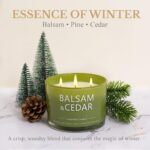 Luxury Balsam Cedar 3-Wick Soy Candle - 12oz, Long-Lasting 60+ Hour Burn, Perfect Holiday Gift for Men & Women, Elegant Winter Home Decor - Image 3