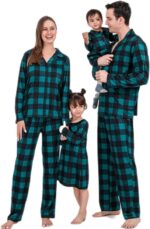 Cozy Red Buffalo Plaid Matching Family Christmas Pajamas Set - Button-Up Sleepwear for Adults & Kids