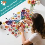Vibrant 500-Piece Butterfly Flower Puzzle - Fun and Challenging Jigsaw for Adults and Kids, Eco-Friendly Family Game Gift, 20.5x15 Inches - Image 3
