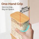2.2 Qt Rectangular Glass Storage Containers with Bamboo Lids - Perfect for Pasta, Flour, Oats, Nuts, and Rice! - Image 6