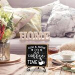 Charming Farmhouse Coffee Bar Sign - "Rise & Shine It's Coffee Time" 5"x5" Wooden Plaque with Stand - Perfect Gift for Home Kitchen Decor - Image 6