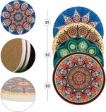 Absorbent Ceramic Coasters Set - 4 Pack Stoneware Cup Mats with Cork Base, Ideal for All Cups & Perfect Housewarming Gift! - Image 3