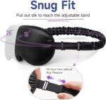 100% Pure Mulberry Silk Sleep Mask - Luxurious 22 Momme Soft Eye Mask for Ultimate Light Blocking, Adjustable for Men & Women, Perfect for Restful Sleep - Black - Image 5