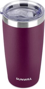 20 Oz Insulated Travel Coffee Tumbler - Stylish Powder Coated Black Stainless Steel Mug with Lid for Outdoor Adventures - Image 16