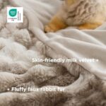 Gentlesoft Fluffy Faux Fur Blanket - Cozy Twin Size Tie-Dye Taupe Throw for Couch & Bedroom, Perfect Gift for Women, 60x80 Inch - Image 3
