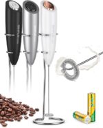 Electric Milk Frother - Handheld Battery Operated Foam Maker with Stainless Steel Whisk & Stand for Perfect Cappuccinos, Lattes, and Bulletproof Coffee - Image 11