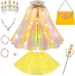 11-Piece Princess Dress-Up Set for Girls - Enchanting Capes, Crowns, and Dresses for Ages 3-8 - Perfect Birthday Gift! - Image 11