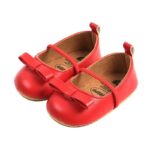 Infant Baby Girls' Mary Jane Shoes with Bowknot - Elegant Wedding Slippers for Special Occasions