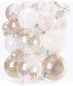 Champagne Shatterproof Christmas Ball Ornaments Set - 30 Clear Glitter Baubles for Stunning Tree Decorations (60mm/2.36") - Image 19
