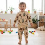 Toddler Boy Cactus Backpack Print Long Sleeve Pullover and Elastic Waist Long Pants 2-Piece Set for Fall - Image 3