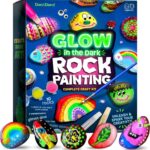 Glow in the Dark Rock Painting Kit - Perfect Christmas Arts & Crafts Gift for Kids Ages 6-12 - Creative Fun for Boys and Girls!