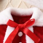 Girls' Christmas Dress Set with Long Sleeves, O-Neck Design, Santa Hat, and Cape Shawl - Image 3