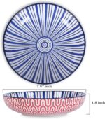 26 oz Porcelain Pasta Bowls Set of 6 - 8 Inch Wide & Shallow Serving Bowls, Microwave & Dishwasher Safe, Sturdy & Stackable in Vibrant Colors - Image 2