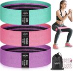Resistance Bands for Working Out, Fabric Exercise Bands for Legs and Butt, Workout Bands for Women and Men, Booty Band for Yoga Starter Set, Pilates, Rehab, Fitness and Home Workout