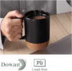 15 Oz Large Ceramic Coffee Mugs Set of 2 - Stylish Matte Grey with Cork Bottom & Spill-Proof Lid for Coffee Lovers - Image 5