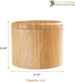 Charming Bamboo Salt Cellar with Magnetic Swivel Lid - "Take Life with a Grain of Salt" Engraving, 6 Ounce Capacity - Image 6