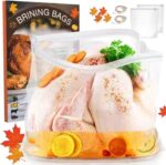 Turkey Brine Bags, 22" X 26", 2 Pack, Bring Bag for Turkeys Can Holds up 35Lb, Brine Bag for Turkey with 2 Removable Zipper Assist Clips and Cotton Strings, Thickened Turkeys Marinade Bags