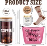 Ultimate Coffee Lovers Gift Set - 5 Piece Collection with 20 Oz Iced Drink Cups, Coasters, Socks, Makeup Bag, and Candle Jar - Perfect for Men and Women - Image 2