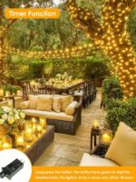 66Ft 200 LED Waterproof Fairy Lights - 8 Modes Twinkle String Lights for Indoor & Outdoor Christmas Decor, Perfect for Bedrooms, Gardens, and Parties (Warm White) - Image 4