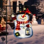 Illuminate Your Holidays with a Lighted Double-Sided Christmas Garden Flag - 22x13, 8 Modes Solar LED Snowman Design for Festive Outdoor Decor! - Image 5