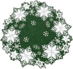 Elegant Green Snowflakes Embroidered Table Runner for Christmas - 14x54 Inches - Image 9