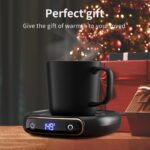 Smart Coffee Mug Warmer & Mug Set - Electric Cup Warmer with Auto Shut Off, 3 Temperature Settings for Coffee, Milk & Beverages (Black, 12Oz) - Image 8