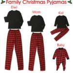 Family Matching Christmas Pajamas Set for Adults and Kids - 2-Piece Plaid Sleepwear Outfits - Image 3