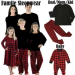 Family Matching Christmas Pajamas Set for Adults and Kids - 2-Piece Plaid Sleepwear Outfits - Image 6