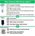 40 LED Photo Clip String Lights with Remote - 8 Modes Indoor Fairy Lights for Photos, Cards & Memos - Perfect USB Operated Warm White Bedroom Decoration Gift - Image 5