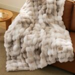 Gentlesoft Fluffy Faux Fur Blanket - Cozy Twin Size Tie-Dye Taupe Throw for Couch & Bedroom, Perfect Gift for Women, 60x80 Inch - Image 4