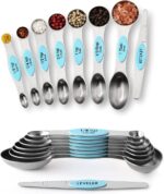 Magnetic Stainless Steel Measuring Spoons Set - 8 Heavy Duty Kitchen Gadgets with Leveler, Perfect for Baking & Cooking, Fits Most Spice Jars, Sleek Black Design - Image 10