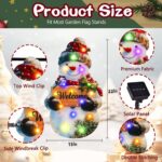 Illuminate Your Holidays with a Lighted Double-Sided Christmas Garden Flag - 22x13, 8 Modes Solar LED Snowman Design for Festive Outdoor Decor! - Image 2