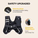 Weighted Vest,6Lb/8Lb/10Lb/12Lb/16Lb/20Lb/25Lb/30Lb Weight Vest with Reflective Stripe, Body Weight Vests for Women, Men, Weight Loss Workout, Strength Training, Running, Walking, Jogging - Image 5